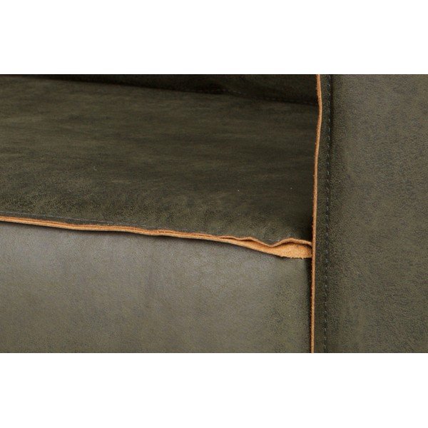 Ciemnozielona sofa z obiciem ze skóry z recyklingu BePureHome Rodeo, 190 cm-image-1
