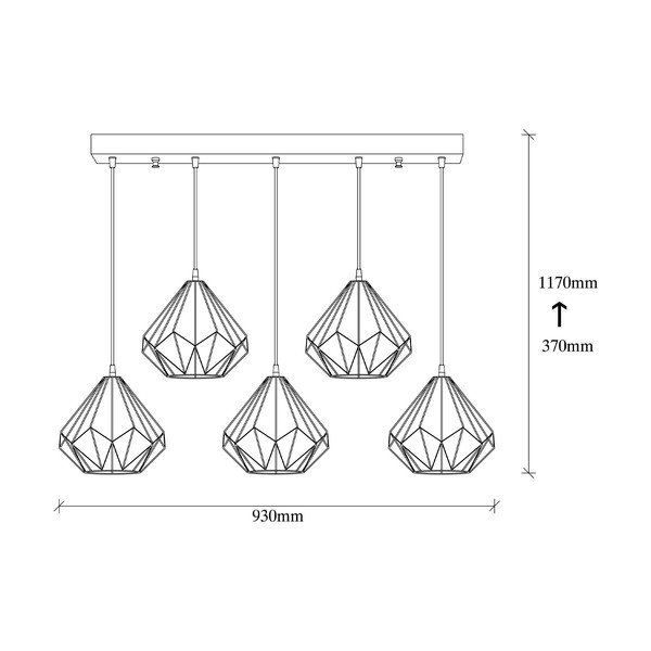Czarna lampa wisząca z metalowym kloszem Diamond – Opviq lights-image-4
