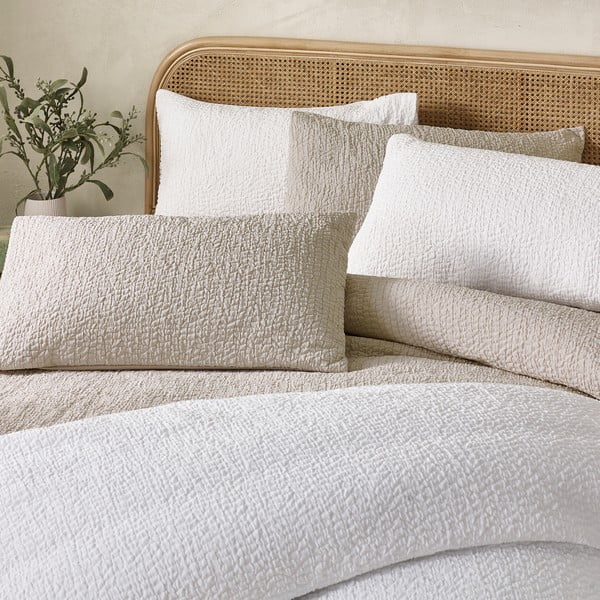Biała pościel dwuosobowa z kory 230x220 cm Crinkle Seersucker – Catherine Lansfield-image-4