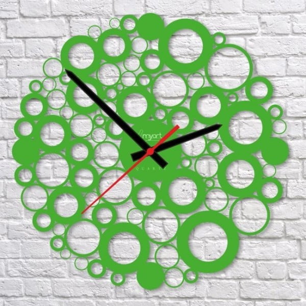 Zegar ścienny Green Bubble