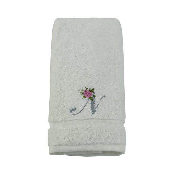 Ręcznik z inicjałem i różyczką N, 30x50 cm