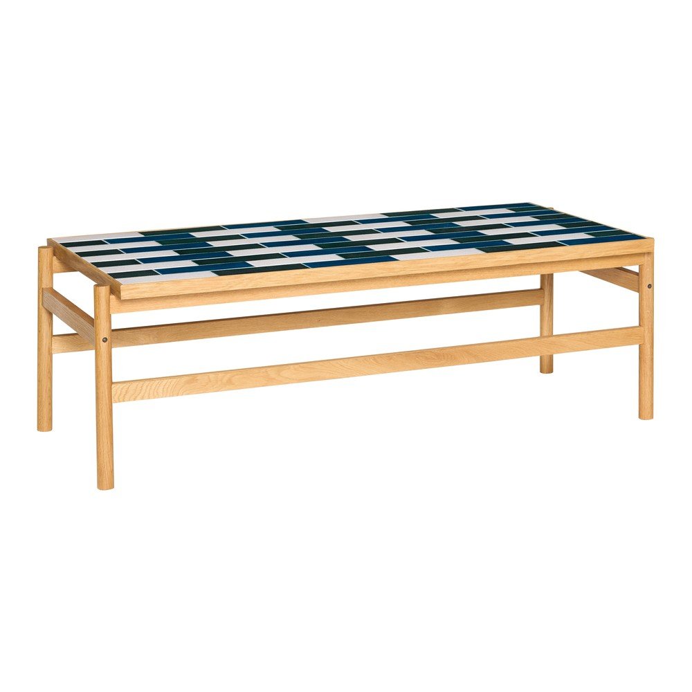 Czarno-biały/w naturalnym kolorze stolik w dekorze dębu 61x132 cm Motif – Hübsch