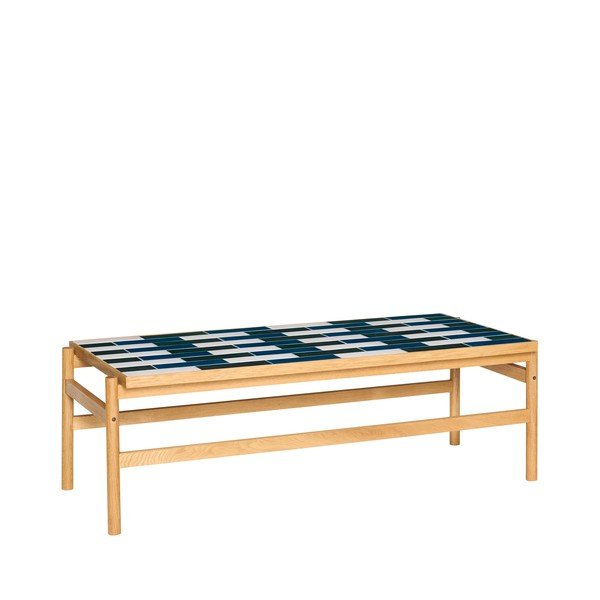Czarno-biały/w naturalnym kolorze stolik w dekorze dębu 61x132 cm Motif – Hübsch