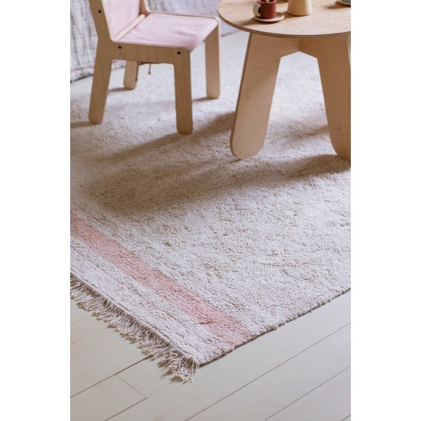 Różowo-kremowy bawełniany dywan tkany ręcznie odpowiedni do prania 90x130 cm Gastro Rose – Lorena Canals-image-4