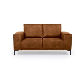 Koniakowa sofa z imitacji skóry Scandic Copenhagen, 164 cm