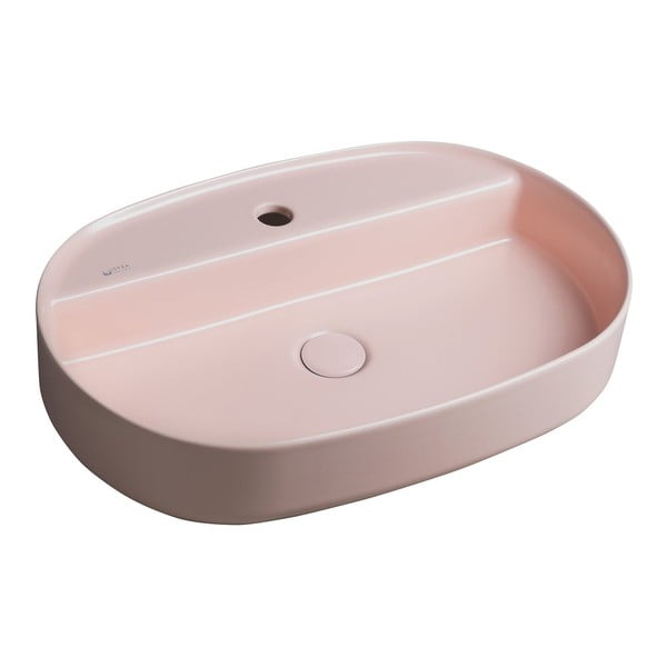 Różowa ceramiczna umywalka 60x40 cm Infinity Oval – Sapho
