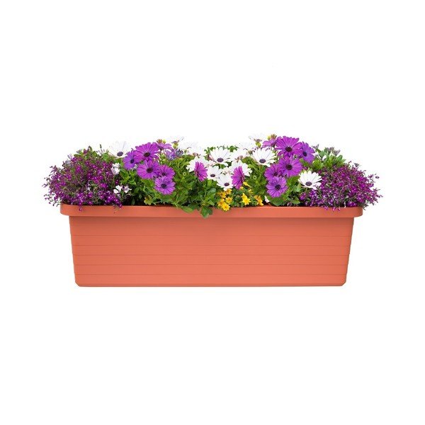 Duża donica z systemem nawadniania w kolorze terakoty Plastia Berberis TRIO, 72 l-image-1