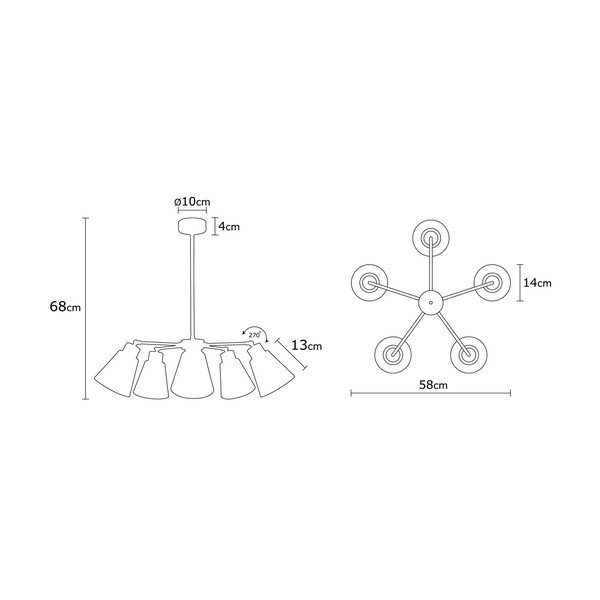 Lampa wisząca z metalowym kloszem ø 58 cm Manavgat – Opviq lights-image-3