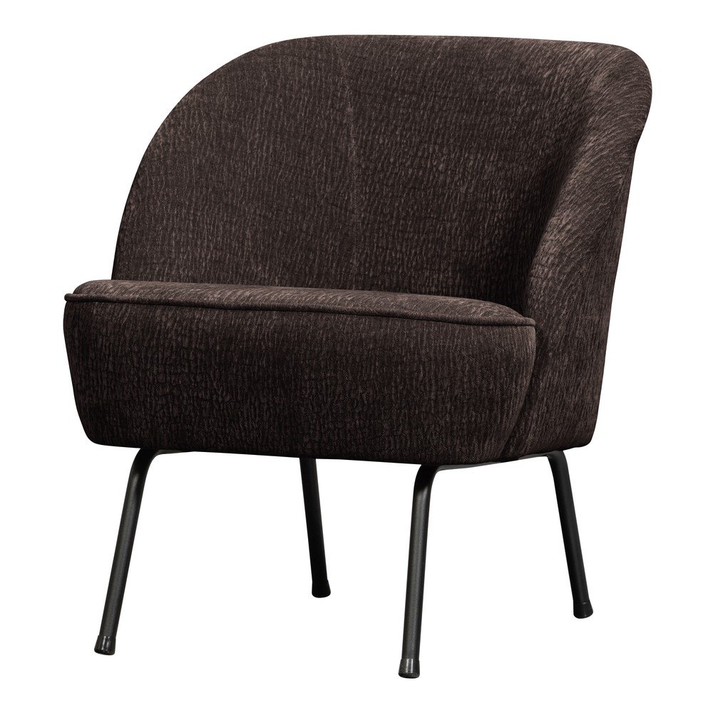 Ciemnobrązowy fotel z tkaniny szenilowej Vogue – WOOOD