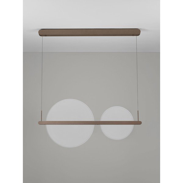 Brązowa aluminiowa lampa wisząca LED ze ściemniaczem z kloszem ze szkła akrylowego Noah – Nova Luce-image-3