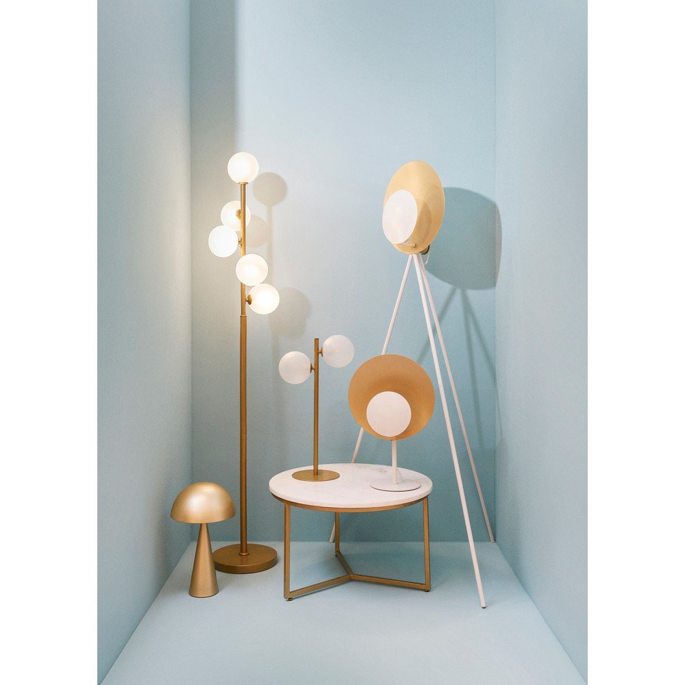 Stalowa lampa stołowa w kolorze złota ze szklanym kloszem (wysokość 54 cm) Balls – Bizzotto (zdjęcie 3)
