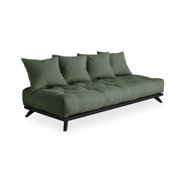 Sofa z zielonym obiciem Karup Design Senza Black/Olive Green-image-1