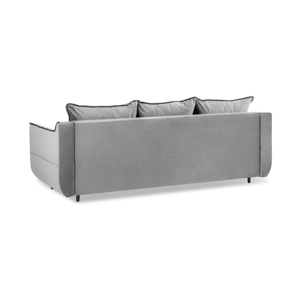 Jasnoszara aksamitna sofa rozkładana Kooko Home Basso-image-3