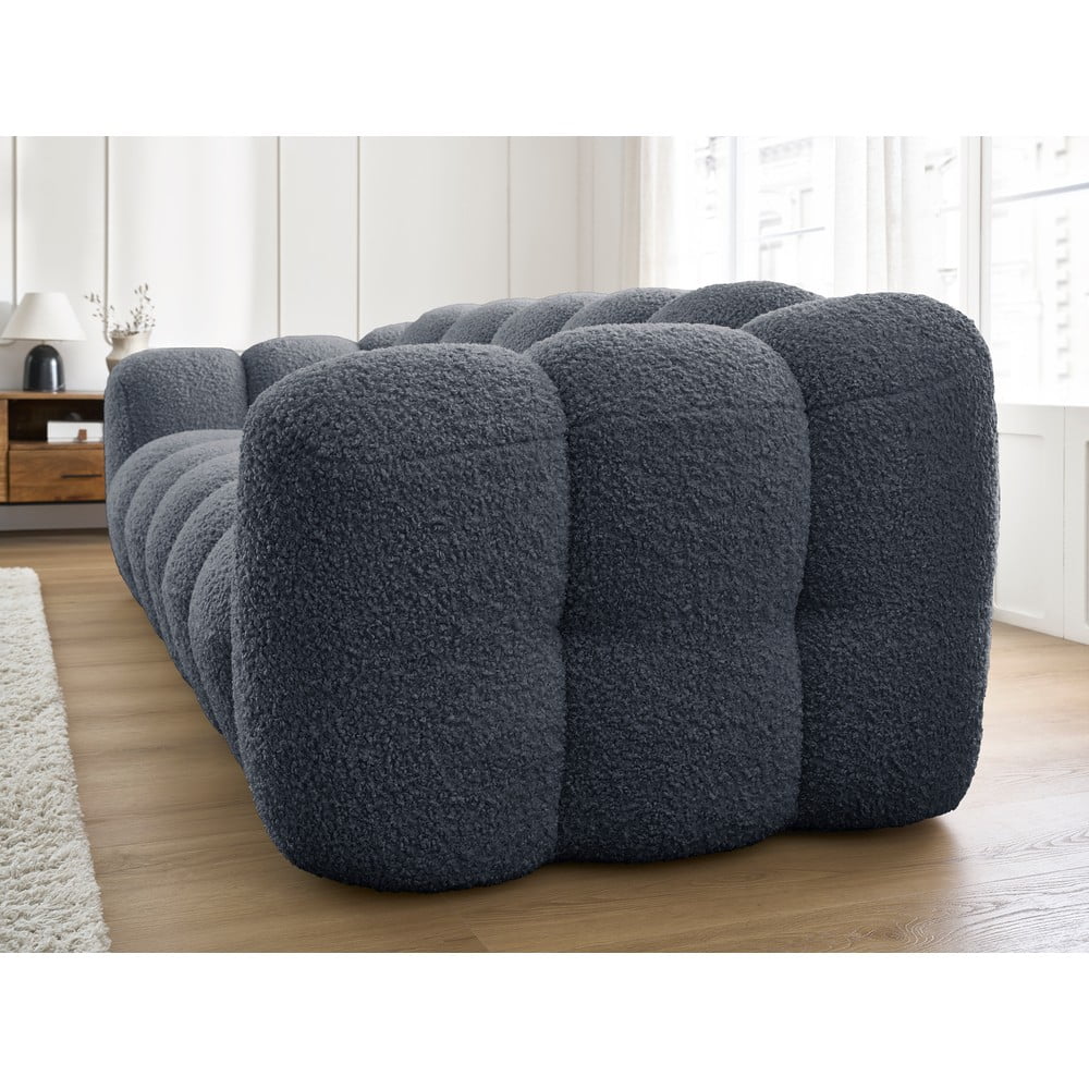 Ciemnoszara sofa z materiału bouclé 232 cm Hippolyte – Bobochic Paris (zdjęcie 5)