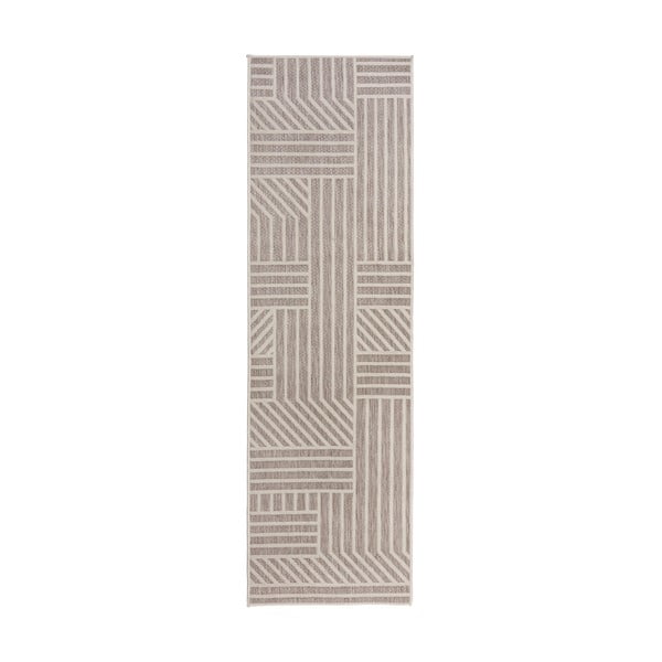 Beżowy chodnik zewnętrzny Flair Rugs Blocks, 66x230 cm