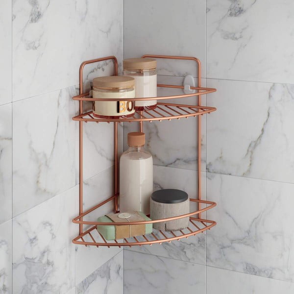 2-poziomowa narożna półka łazienkowa Metaltex Copper-image-2