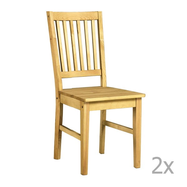 Zestaw 2 krzeseł z litego drewna 13Casa Ginger