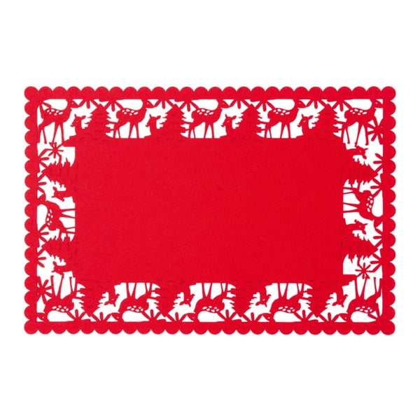Czerwona mata stołowa Clayre & Eef Christmasy, 45x30 cm