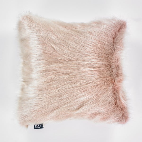 Różowa poszewka na poduszkę WeLoveBeds Fluffy, 50x50 cm