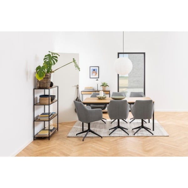 Czarno-naturalny regał w dekorze dębu 77x114 cm Seaford – Actona-image-1