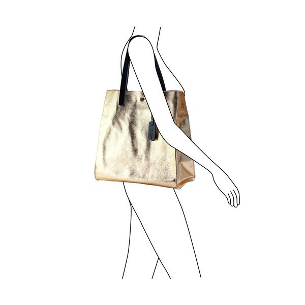 Torebka skórzana w kolorze złota Andrea Cardone Amy-image-2