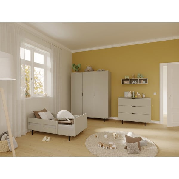 Szare łóżko dziecięce ze stelażem 70x140 cm Tomino – Germania-image-1