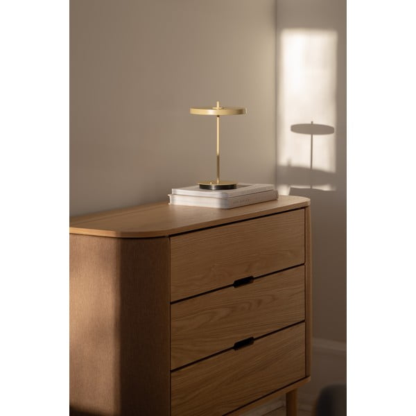 Jasnożółta metalowa lampa stołowa LED z metalowym kloszem (wysokość 31 cm) Asteria Move – UMAGE-image-3