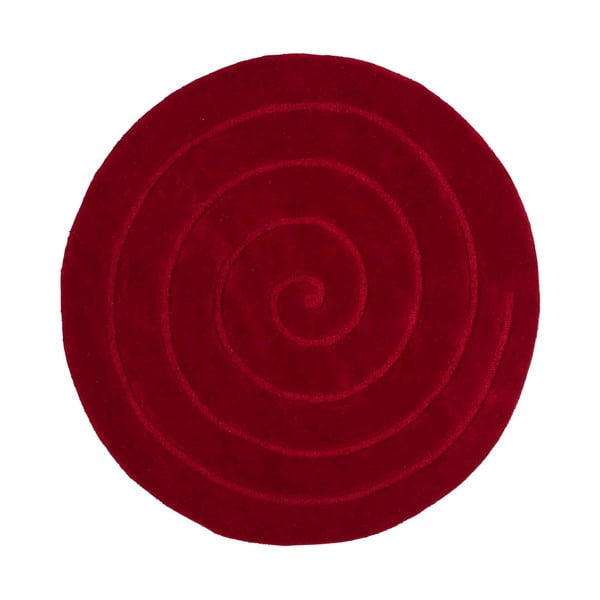Czerwony wełniany dywan Think Rugs Spiral, ⌀ 140 cm