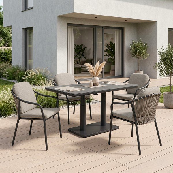 Jasnobrązowe metalowe krzesło ogrodowe Edvige – Bizzotto-image-1