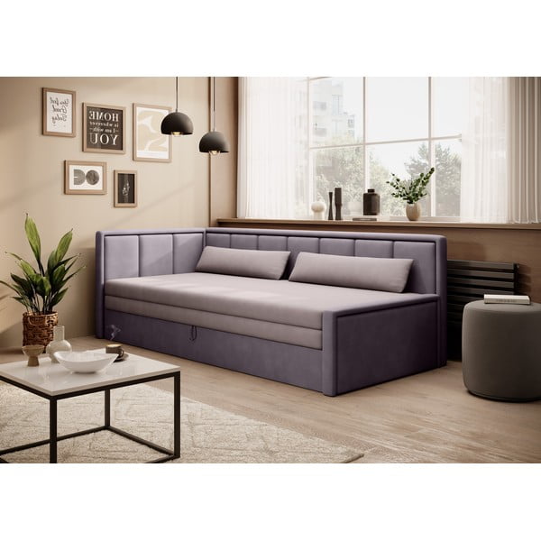 Różowa rozkładana/ze schowkiem sofa z tkaniny szenilowej 214 cm Fulgeo – ELTAP-image-1