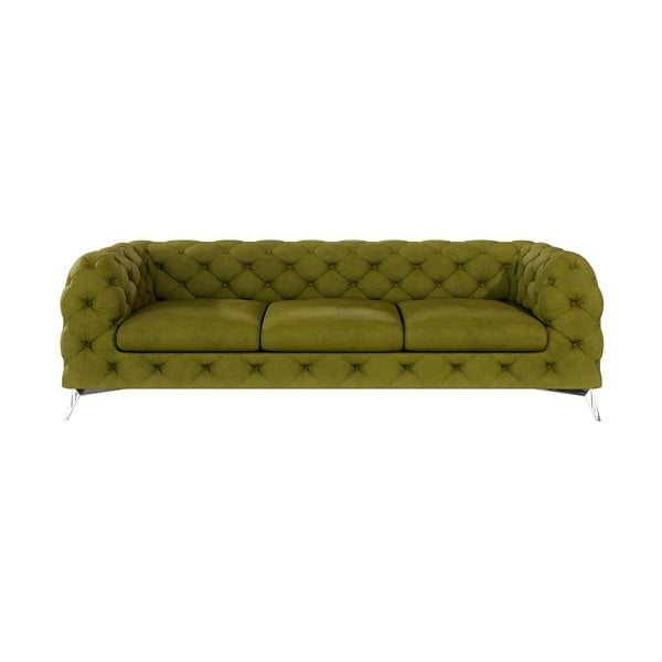 Zielona aksamitna sofa 243 cm Chelsea – Ropez