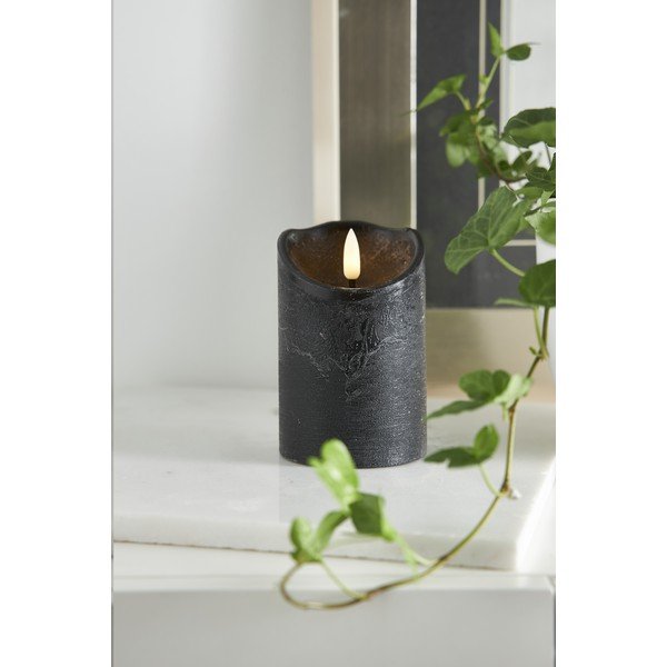 Czarna woskowa świeca LED Star Trading Flamme Rustic, wys. 12,5 cm-image-3