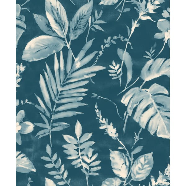 Tapeta z winylu na flizelinie 10 m x 53 cm Blue Leaves – Vavex