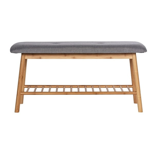 Szaro-brązowa bambusowa szafka na buty z siedziskiem Bahari – Wenko-image-2