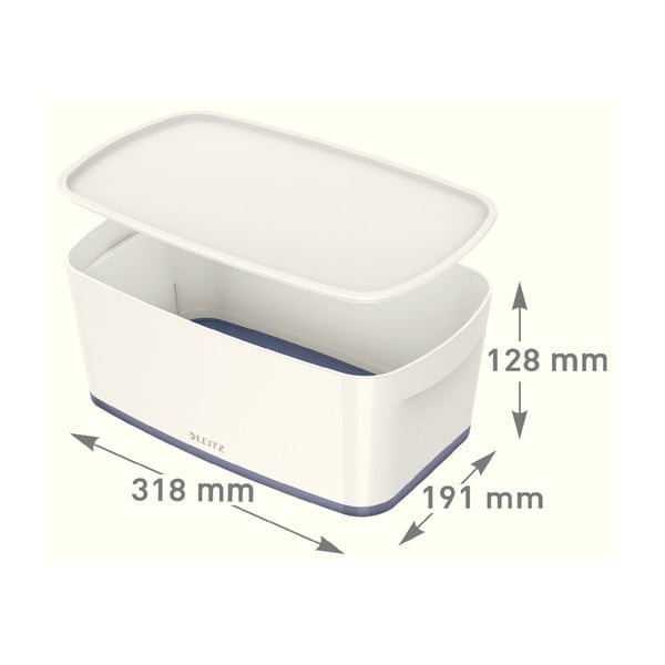 Biało-turkusowy pojemnik z pokrywką Leitz Office, poj. 5 l-image-4