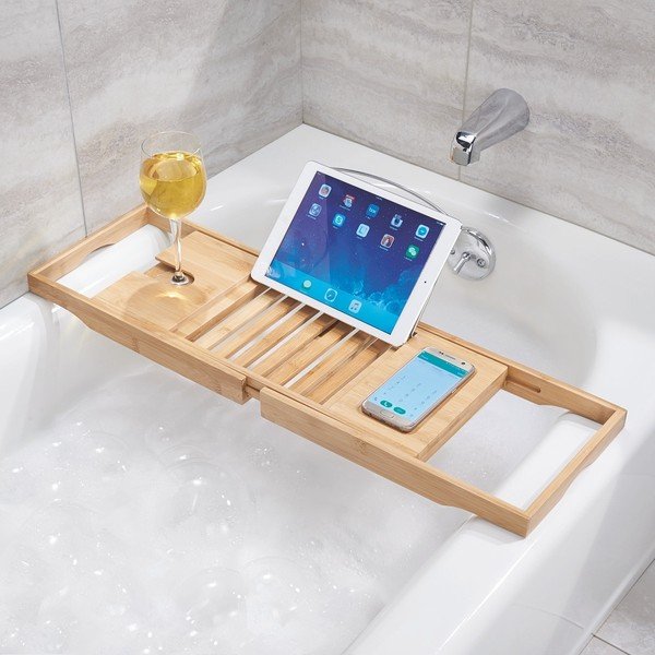Bambusowa regulowana półka na wannę iDesign Formbu-image-1