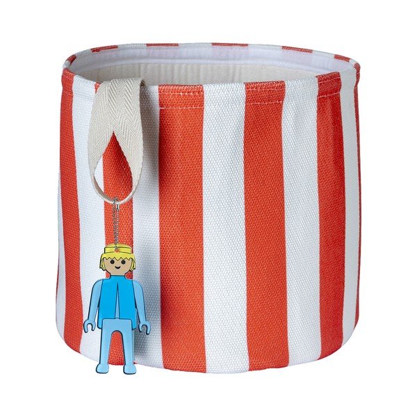 Czerwony tekstylny dziecięcy kosz na zabawki ø 30x28 cm Stripes – Playmobil