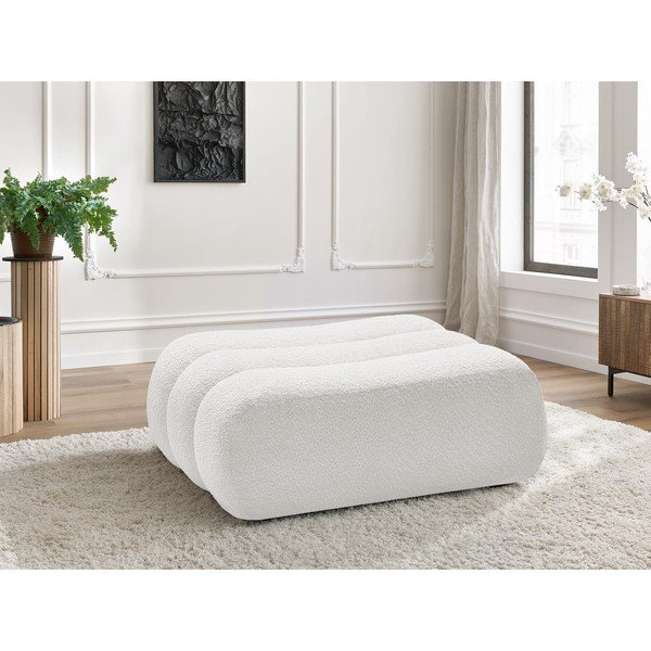 Biały podnóżek z materiału bouclé Azra – Bobochic Paris-image-1