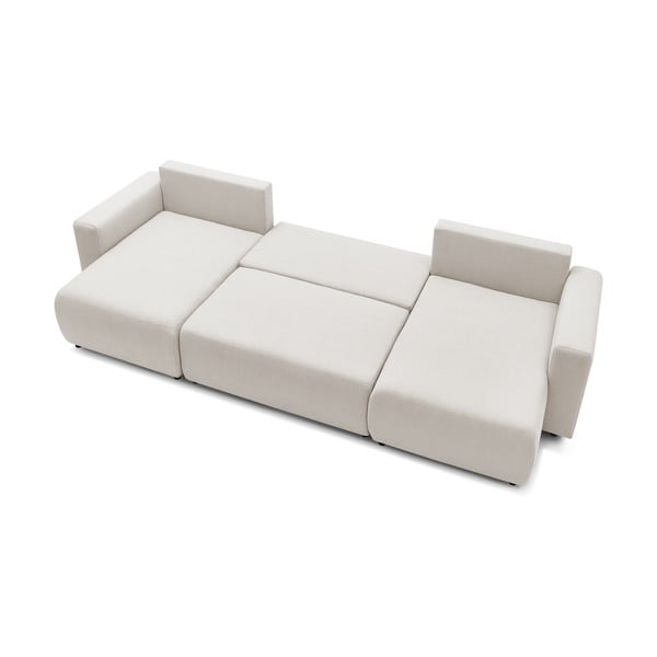 Jasnobeżowa sofa rozkładana w kształcie litery U Envy – Bobochic Paris-image-4
