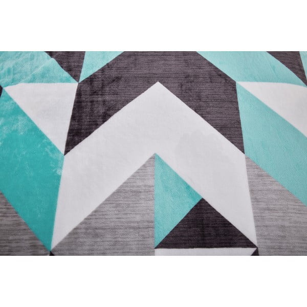 Szaro-turkusowa pościel jednoosobowa z mikropluszu 140x200 cm Abstract  – My House-image-4