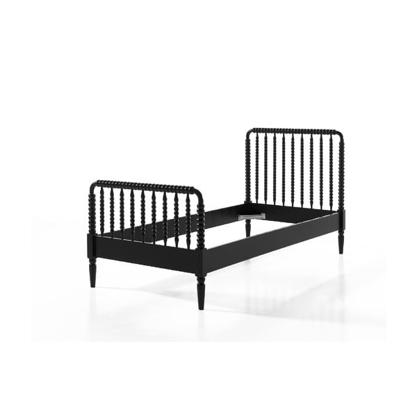 Czarne łóżko dziecięce Vipack Alana, 90x200 cm