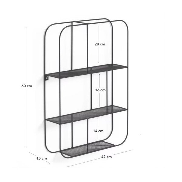 Czarny metalowy regał Kave Home Veneranda, 42x60 cm-image-3