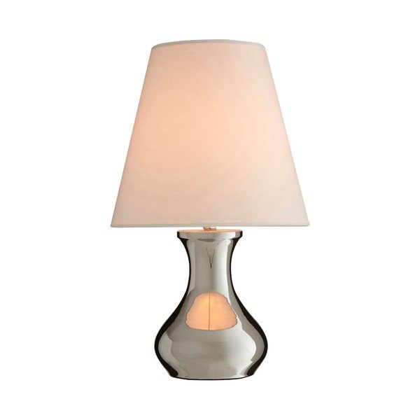 Kremowa/w kolorze srebra metalowa lampa stołowa z tekstylnym kloszem (wysokość 36 cm) Nell – Premier Housewares-image-1