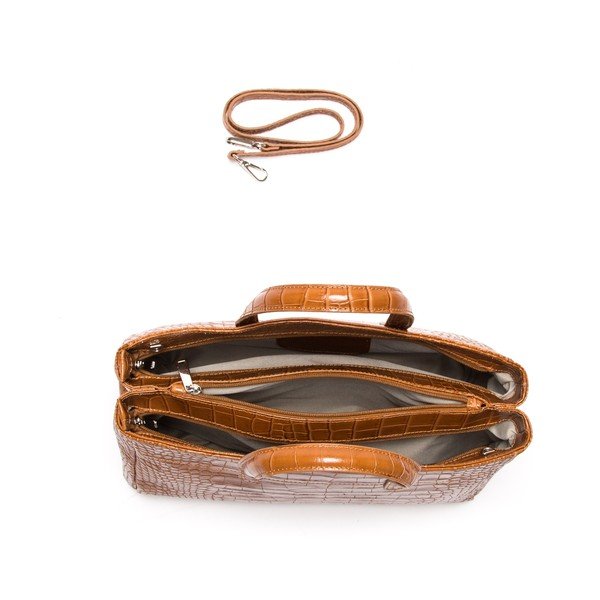 Torebka skórzana Anna Luchini 634 Cognac-image-3