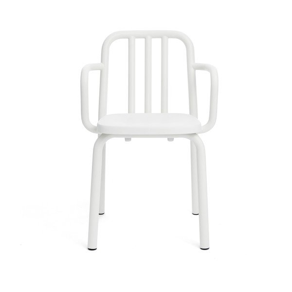 Białe krzesło z podłokietnikami Mobles 114 Tube-image-1