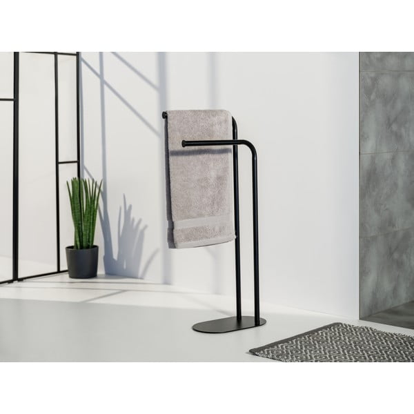 Czarny stalowy stojak na ręczniki Levante – Wenko-image-2