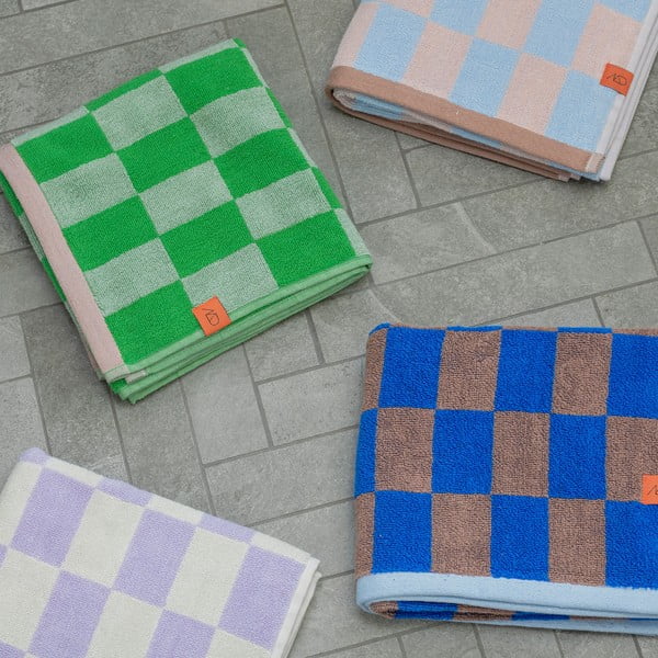 Niebiesko-różowe ręczniki z bawełny organicznej zestaw 2 szt. 40x55 cm Retro – Mette Ditmer Denmark-image-3