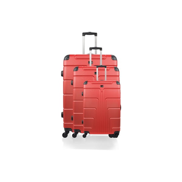 Zestaw 3 walizek Riana, czerwone