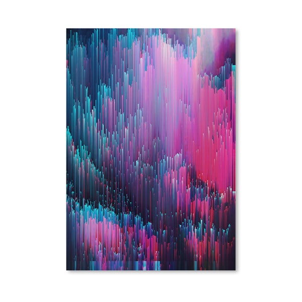 Plakat Americanflat Bold Pink And Blue Glitches, 30x42 cm