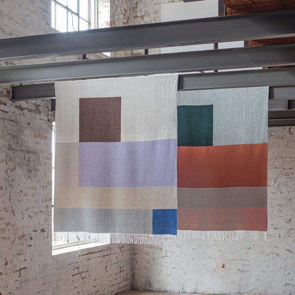 Zielono-ceglasty koc 125x190 cm Brick – Mette Ditmer Denmark-image-3